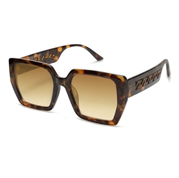 ?Tortoise Brown Square Polarized Sunglasses for Men Women Stylish Trendy
